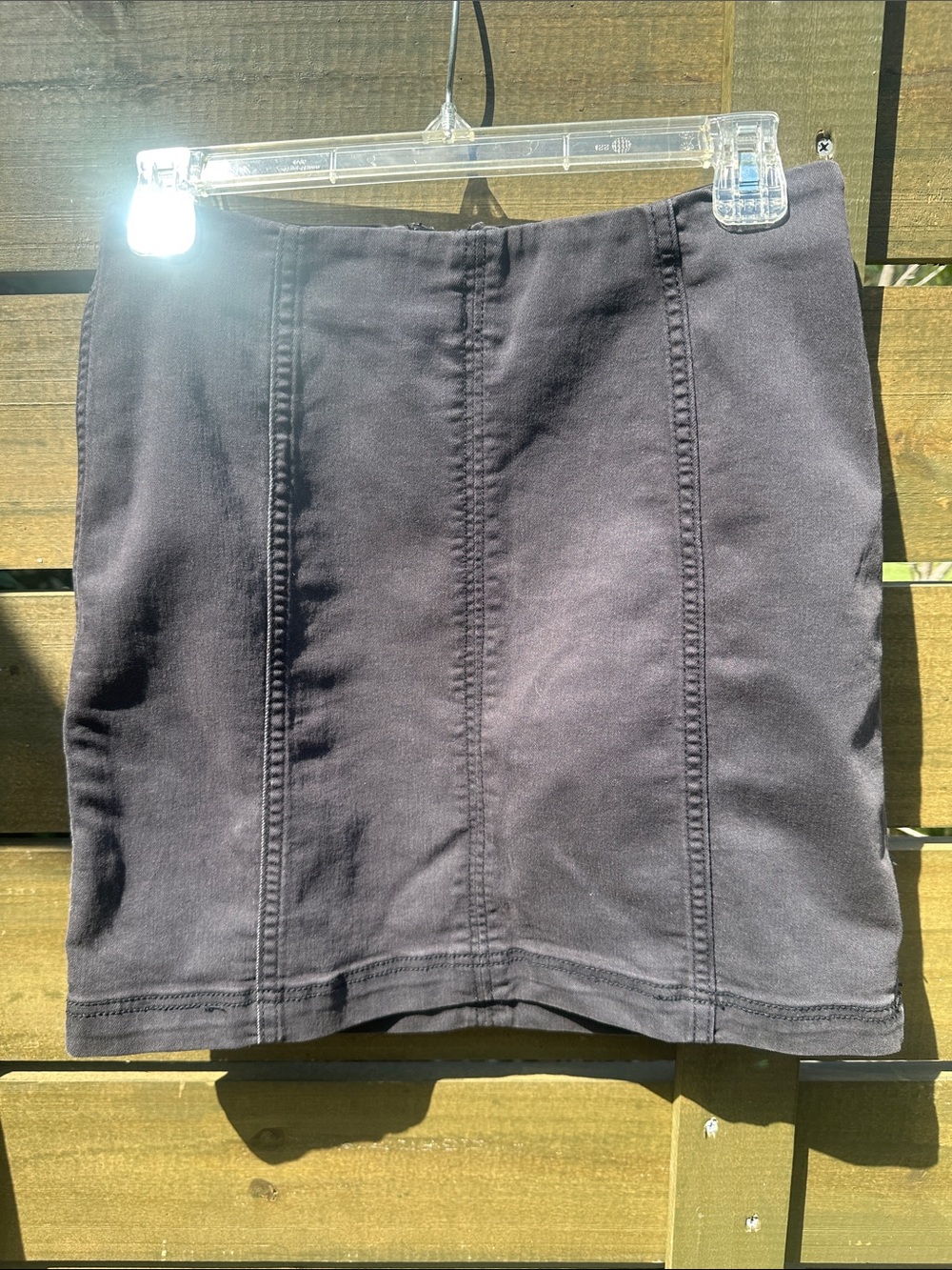 Free People Black Mini Skirt with Panel Seams